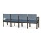 Lesro Lenox Steel 4 Seat Tandem Seating Metal Frame, Bronze, RS Rain Song Back, MD Titan Seat LS4103 - alternate 2
